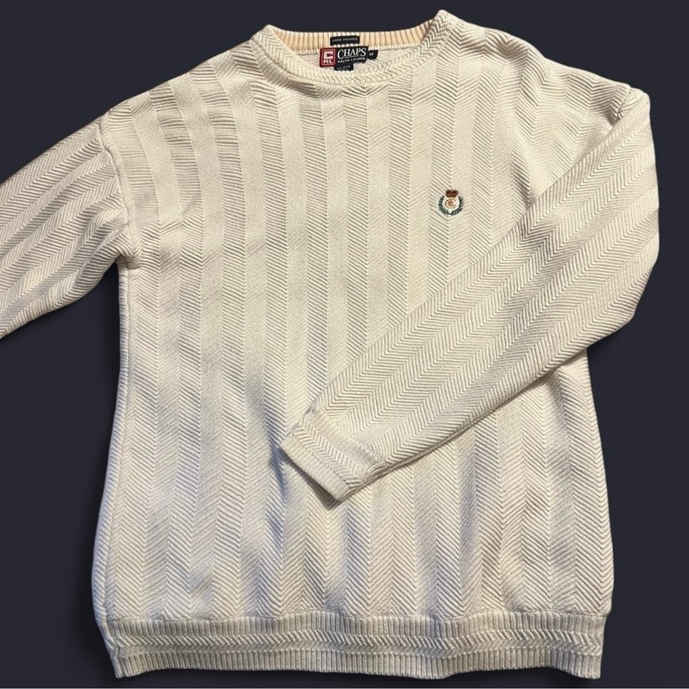 Vintage Chaps Cream Sweater for Men
